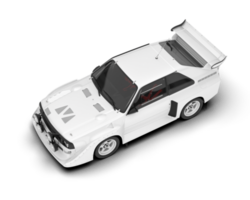 White sport car on transparent background. 3d rendering - illustration png