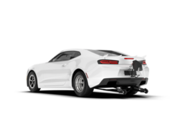 White sport car on transparent background. 3d rendering - illustration png