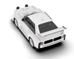 White sport car on transparent background. 3d rendering - illustration png