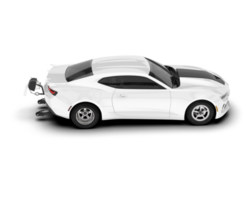 White sport car on transparent background. 3d rendering - illustration png