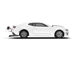 White sport car on transparent background. 3d rendering - illustration png