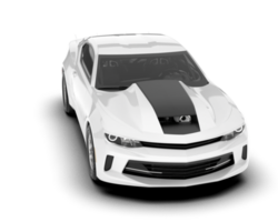 White sport car on transparent background. 3d rendering - illustration png