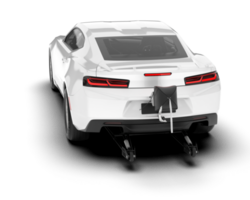 White sport car on transparent background. 3d rendering - illustration png