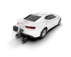 White sport car on transparent background. 3d rendering - illustration png