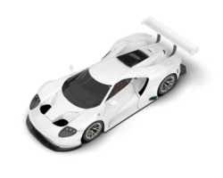 White sport car on transparent background. 3d rendering - illustration png