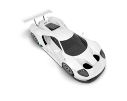 White sport car on transparent background. 3d rendering - illustration png