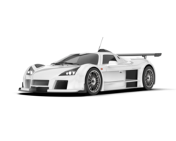 White sport car on transparent background. 3d rendering - illustration png