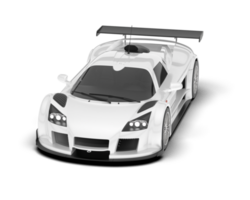 White sport car on transparent background. 3d rendering - illustration png