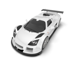 White sport car on transparent background. 3d rendering - illustration png