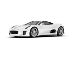 White sport car on transparent background. 3d rendering - illustration png