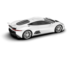 White sport car on transparent background. 3d rendering - illustration png