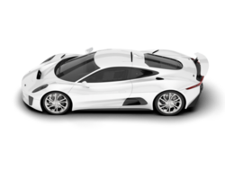 White sport car on transparent background. 3d rendering - illustration png