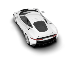 White sport car on transparent background. 3d rendering - illustration png