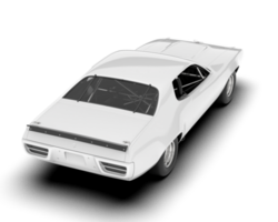 White sport car on transparent background. 3d rendering - illustration png