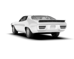 White sport car on transparent background. 3d rendering - illustration png