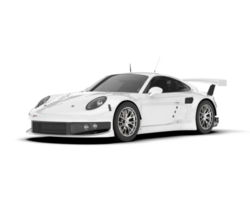 White sport car on transparent background. 3d rendering - illustration png