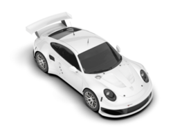 blanc sport voiture sur transparent Contexte. 3d le rendu - illustration png