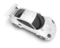 White sport car on transparent background. 3d rendering - illustration png