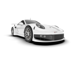 White sport car on transparent background. 3d rendering - illustration png