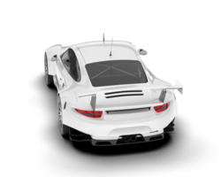 White sport car on transparent background. 3d rendering - illustration png