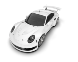 blanc sport voiture sur transparent Contexte. 3d le rendu - illustration png