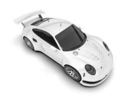 White sport car on transparent background. 3d rendering - illustration png