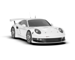 White sport car on transparent background. 3d rendering - illustration png