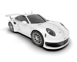 White sport car on transparent background. 3d rendering - illustration png