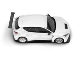 White sport car on transparent background. 3d rendering - illustration png