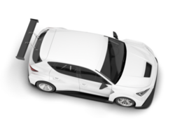 blanc sport voiture sur transparent Contexte. 3d le rendu - illustration png