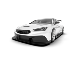 White sport car on transparent background. 3d rendering - illustration png