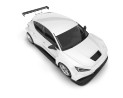 White sport car on transparent background. 3d rendering - illustration png