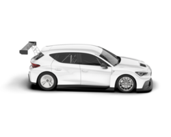 White sport car on transparent background. 3d rendering - illustration png