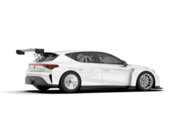 White sport car on transparent background. 3d rendering - illustration png