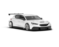 White sport car on transparent background. 3d rendering - illustration png