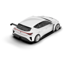 White sport car on transparent background. 3d rendering - illustration png