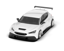 White sport car on transparent background. 3d rendering - illustration png