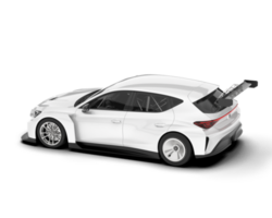 White sport car on transparent background. 3d rendering - illustration png