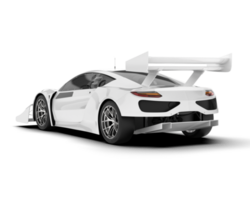 White sport car on transparent background. 3d rendering - illustration png