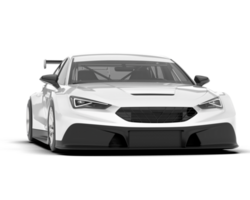 White sport car on transparent background. 3d rendering - illustration png