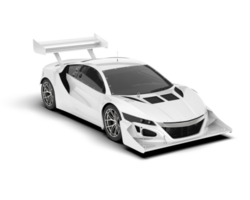 White sport car on transparent background. 3d rendering - illustration png