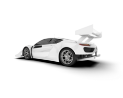 White sport car on transparent background. 3d rendering - illustration png