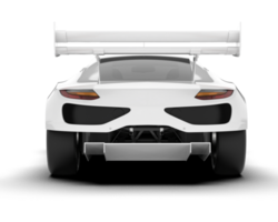 White sport car on transparent background. 3d rendering - illustration png