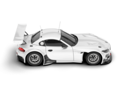 White sport car on transparent background. 3d rendering - illustration png