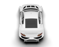 White sport car on transparent background. 3d rendering - illustration png