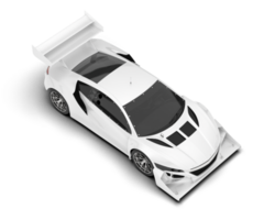 White sport car on transparent background. 3d rendering - illustration png