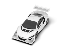 White sport car on transparent background. 3d rendering - illustration png