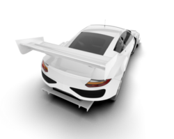 White sport car on transparent background. 3d rendering - illustration png