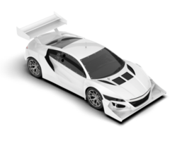 White sport car on transparent background. 3d rendering - illustration png