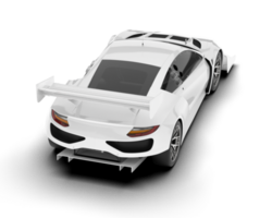 White sport car on transparent background. 3d rendering - illustration png